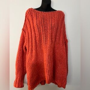 OVERSIZED FREE PEOPLE CORAL SWEATER